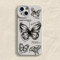 Sketch Relief Butterfly Pattern is Suitable Phone Case For iPhone 16 15 14 13 12 11 Pro Max Mini XS 