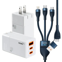 【HANG】三代氮化鎵65W+Baseus閃速二100W二出三快速充電線120cm