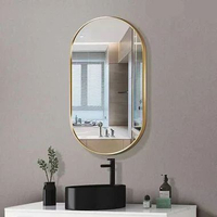 Fantasy Cermin dinding Bulat Minimalis Industrial Bingkai Besi Aluminium Gold & Hitam dekorasi Dindi
