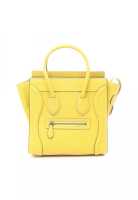 CELINE Pre-Loved Celine luggage micro shopper Handbag tote bag leather yellow