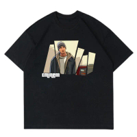 เสื้อผ้าผชเสื้อยืด | ขนาดใหญ่ | Eminem | Gta SAN ANDREAS | Grand THEF ยานยนต์ | เสื้อยืด เสื้อผ้า | 