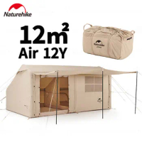 Naturehike Air 12Y Polyester Inflatable Tent 2-3 Person Air Tent Outdoor Camping Travel Roof Top Tent 12㎡ Large Area with Canopy