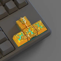 ECHOME Egyptian Pharaoh Keycap Transparent Directional Keycaps Customized Resin Artisan Key Caps Mechanical Keyboard Gaming Gift