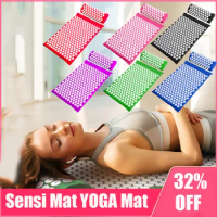 Sensi Mat Massage Mat And Pillow Set Yoga Mat Strap Tapis Acupuncture Mat Cushions Applicator Relieve Back Body Pain Spike Mat