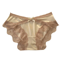 French Style Lace Panties for Women, Pure Cotton Crotch, High-end Satin Sexy Lace Ladies' Triangle P