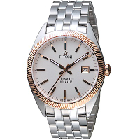 TITONI宇宙系列摩登經典機械腕錶(878SRG-606)-玫瑰金