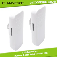 CHANEVE 1-3KM Long Distance WiFi Access Point CPE 300Mbps Wireless Bridge 5.8G Point to Point CPE Outdoor Router
