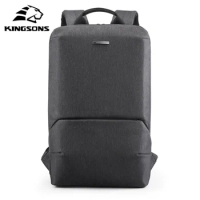 Kingsons 15.6 inch Laptop Backpack Slim Lightweight W/ USB Charging Port Casual Waterproof School Bag For Boys Fashion Business