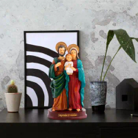 Holy Family Statue Jesus Figurine Collectible Resin Sculpture Mary Joseph Figures for Office Christmas Shelf Decor Ornament