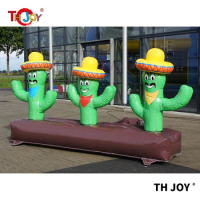 free air shipping to door,4x2m high inflatable CACTUS ring toss games for children,kids funny cactus shooting games