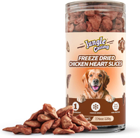 Jungle Calling Cat Treats & Dog Snacks, Freeze Dried Chicken Hearts Halves for Cats & Dogs, Single I