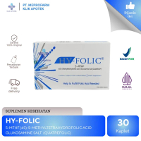Hy-Folic | Suplemen Asam Folat untuk Ibu Hamil | Asam Folat generasi ke-4 (5-MTHF) | Isi 30 Tablet