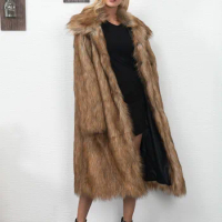 Fur Coat Women New Winter Women's Plus Size Artificial Fur Coat Long Slim Fit Thickened Warm Coat Coat Jackets for Women
