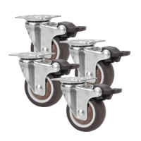 For Platform Trolley Chair Accessory 4Pcs Furniture Caster 1/2 inches Soft Rubber Wheel Swivel Caster Universal 360°