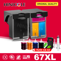 HINICOLE 67XL Ink Cartridge Compatible for HP 67 for hp67 for HP Deskjet 2723 2752 1225 6010 6020 6052 6055 6420 6452 4152 4140