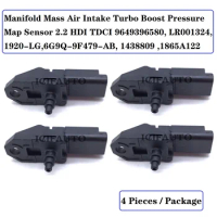 4 X Manifold Intake Turbo Boost Pressure Map Sensor 2.2 HDI TDCI 9649396580,LR001324,1920-LG,6G9Q-9F479-AB,1438809,1865A122