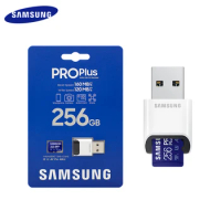 original Samsung Memory Card With USB 3.0 Card Reader Pro Plus 128GB 256GB 512GB Micro SD Card A2 V30 Flash TF Card for Phone PC