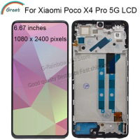 6.67'' AMOLED For Xiaomi Poco X4 Pro 5G LCD Touch Panel Screen Digitizer Assembly For Poco X4 Pro 5G Display