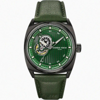 【GIORGIO FEDON 1919】GiorgioFedon1919手錶型號GF00064(墨綠色錶面黑錶殼綠真皮皮革錶帶款)