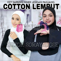 [49KG - 125KG] Inner Lengan Panjang Baju Hitam & Putih Cotton Lembut / Inner Bahu PlusSize & Standar