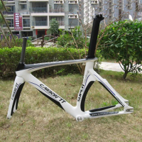 700c White Carbon Track Bike Frame Fixie Bicycle Single Speed Frameset Fixed Gear Frame Free Shipping