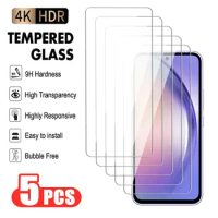 5Pcs Full Cover Tempered Glass For Samsung Galaxy A04 A14 A24 A34 A54 Screen Protector M54 M14 M04 Transparent Protective Film