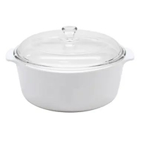 Maxim Luminarc Plain White Panci Kemarik Tahan Panas / Dingin 1.5L/18cm + Tutup Kaca