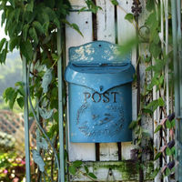 美式鄉村壁掛郵箱復古做舊信箱墻面裝飾意見箱花園壁面雜貨
