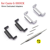 16mm Black Adapters Connectors for Casio G-SHOCK GA-110 GD-100 DW-5600 G-5600 Men Replacement Band Strap Watch Refit Accessories