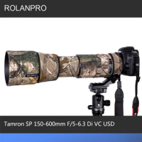 ROLANPRO Lens Camouflage Coat Rain Cover for Tamron SP 150-600mm F/5-6.3 Di VC USD (A011) Lens Protective Case Guns Sleeve Bag