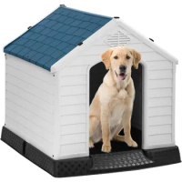 FDW Dog House Indoor Outdoor Durable Ventilate Waterproof Pet Plastic Dog House for Small Medium Large Dogs Insulated Puppy