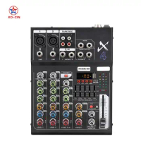 X4 4 Channel Professional Microphone Audio Mixer Console Bluetooth USB DJ Speaker Echo DSP Mixers