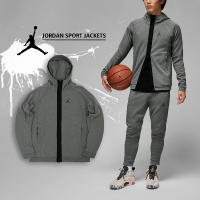 NIKE 耐吉 外套 Jordan Sport Jackets 男款 灰 黑 連帽外套 喬丹 Dri-FIT 運動(DV9784-063)