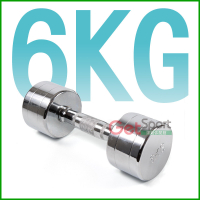 電鍍啞鈴6公斤(菱格紋槓心)(6kg/重量訓練/肌肉/二頭肌/胸肌/舉重)