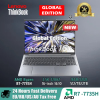 New Lenovo ThinkBook 16+ Laptop Ryzen R7 7735H AMD 16GB/32GB RAM 512G/1T/2TB SSD 16-Inch 2.5K 120Hz Screen Slim Notebook PC