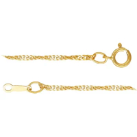 14K Gold Filled Singapore Chain Necklace with Spring Ring Clasp 1.8mm 16 18 20 Inches
