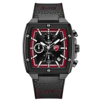 DUCATI DTWGC0003403 CARDIO Chronograph Black Silicone Combi Leather Strap Men's Watches