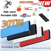 High-speed 30TB 1TB 500GB SSD Portable External Solid State Hard Drive 16TB 8TB USB3.0 Interface 100% Original Mobile Hard Drive