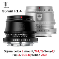 TTArtisan 35mm F1.4 Camra Lens APS-C MF Lens for SONY FUJI X Canon RF EOS-M Panasonic Olympus M43 Mount Leica L Camras Lens