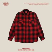 SECTOR Supply Flannel "KOF" - Red Black Merah,M