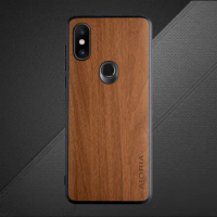 Case for Xiaomi Mi Max3 A2 Lite A1 A3 Funda Bamboo Wood Pattern Leather Simple Design Lightweight Phone Back Cover Coque Capa