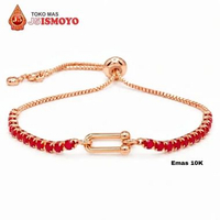 Gelang Tali Serut Kombinasi Emas Cassie J5 Ismoyo Merah