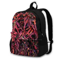 Peppers Backpack For Student School Laptop Travel Bag Peppers Paprika Spicy Chili Red Orange Yellow Dried Dry