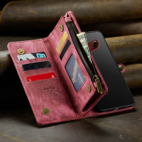 Zipper Leather Case For iPhone 11 Pro Max Magnetic Flip Book Cover Apple XR XS X Wallet Bumper Phone Bag Card Slot Pocket Shell