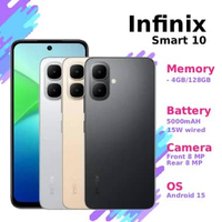HP Smartphone Android Infinix Smart 10 4GB 128GB Titanium Silver