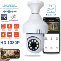 Smoke Detect Alarm Bulb Monitoring Smoke Alarm Camera 360-degree Remote Night Vision Full-color Network HD Monitor