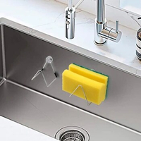 Sponge Holder for Kitchen Sink Stainless Steel Drain Rack Dish Drainer T21C