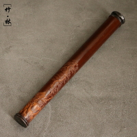 公司貨 免運可開票 精品手工雕刻天然老煤竹香筒竹雕竹制香線筒自帶香插底座