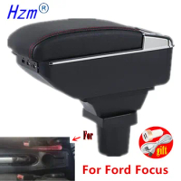 For Ford Focus Armrest Box For Ford FOCUS mK1 Car Armrest Interior Parts Center Storage box with USB LED light