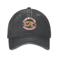 Brotherhood Motorcycle Club Race Baseball Caps Hells Angels Distressed Denim Washed Hats Cap Workouts Unstructured Soft Sun Cap